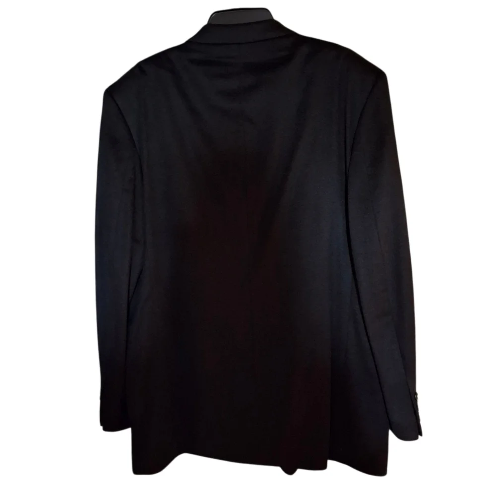 Hathaway Platinum Cashmere Black Suit Blazer Sportcoat Italy   Men Size 44L